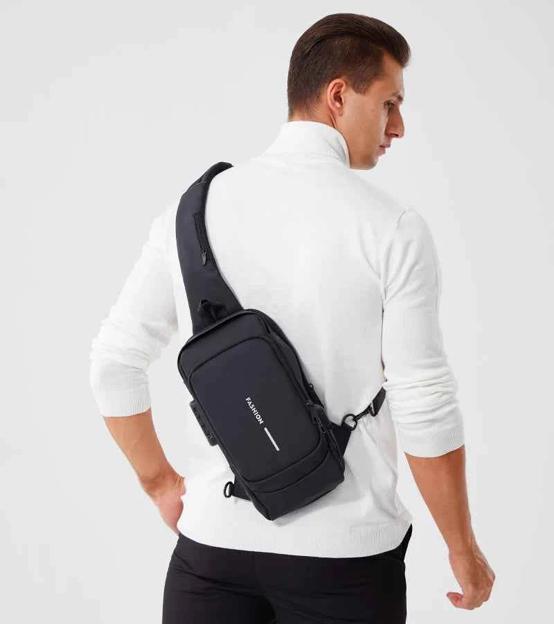 New Brand Designer Men Crossbody Bag PU Leather Classic Anti-Theft Shoulder Bag Chest Bag Multifunctional for Men