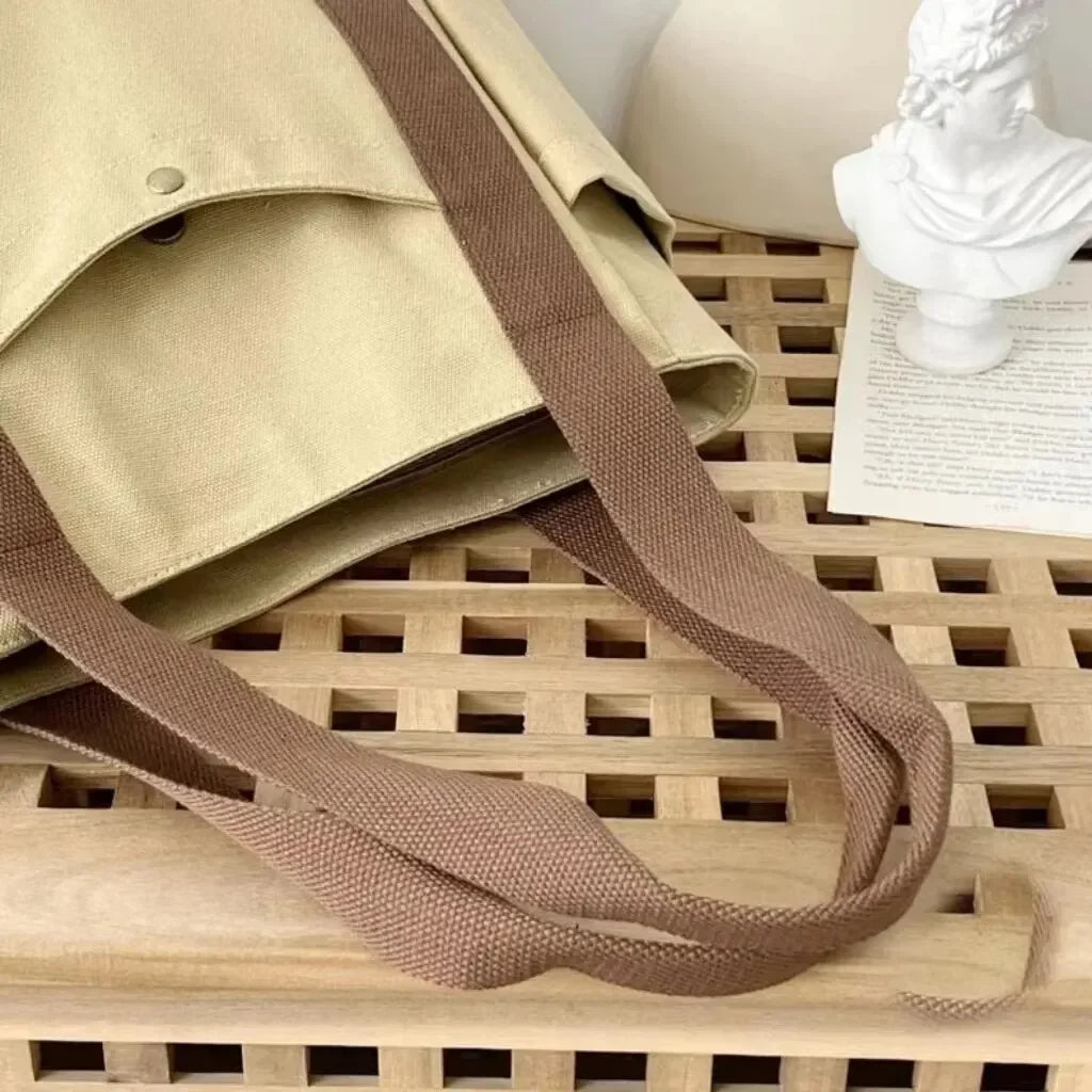 Large Capacity Tote Canvas Bag for Work Outgoing High Appearance Commuting Versatile Art Student Clothing Book Shoulder Bag Bag GONZALES ONLINE SHOP