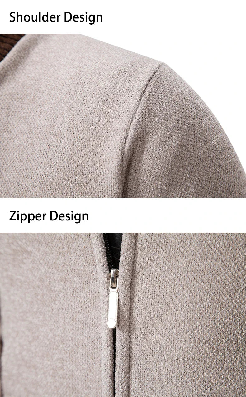 Sweater Cardigan Knitted Men's Clothing Korean Style Long Sleeve Fleece Warm Overcoat Baseball Jumper New Wool Sweatercoat GONZALES ONLINE SHOP