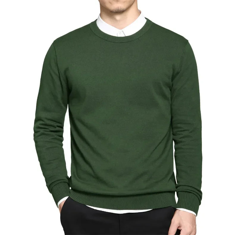 Men's Striped Cotton Sweater Pullover O Neck Knitwear Autumn Jumpers Plus Size 3XL 4XL - GONZALES ONLINE SHOP