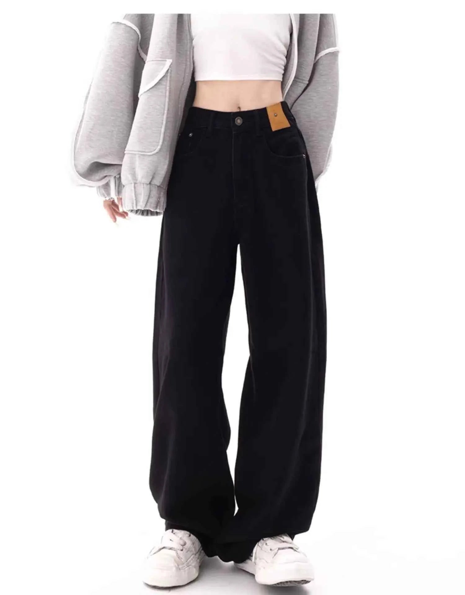 Black Baggy Jeans Women Y2K Harajuku Hippie Korean Oversize Wide Leg Denim Pants Female Casual Kpop Streetwear Trousers