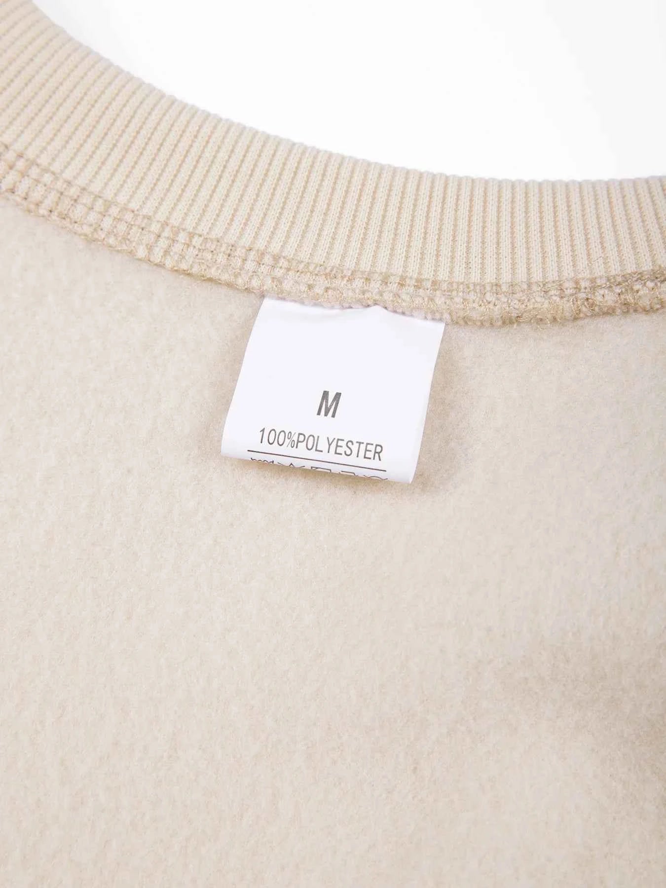 Men's Crew Neck Hoodies Autumn Winter Fleece Warm Casual Loose Pullover Solid Color Round Neck Sport Long Sleeved Sweatshirt