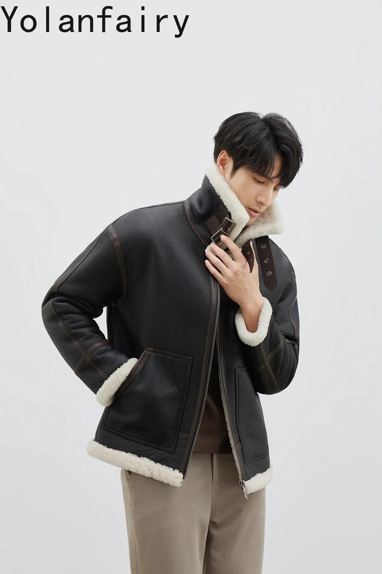 YOLANFAIRY Real Sheepskin Fur Men Jacket Natural Fur Coats Man Luxury Clothing Winter Jacket Black Fur Coat Куртка Мужская 2024 - GONZALES ONLINE SHOP