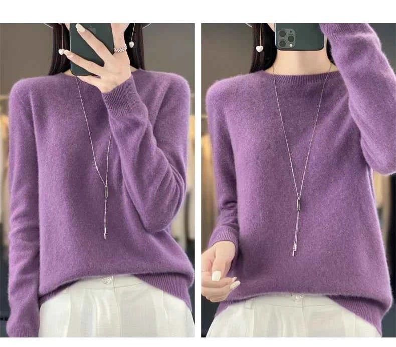 New cashmere sweater women's sweater in autumn and winter 100% merino wool fashion O-neck autumn warm pullover top
