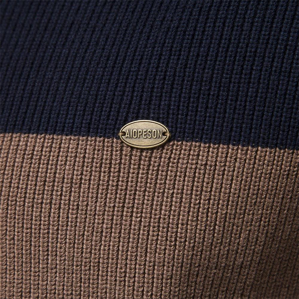 2023 New Autumn Winter Patchwork Sweater for Men - High Quality Zipper Cardigans in Cotton - GONZALES ONLINE SHOP