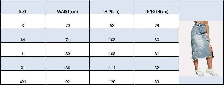 DongCMY Luxury Fashion Spring And Summer New Retro Denim Skirt Women's Fashion Slit Splicing Mid-length A-line Skirt