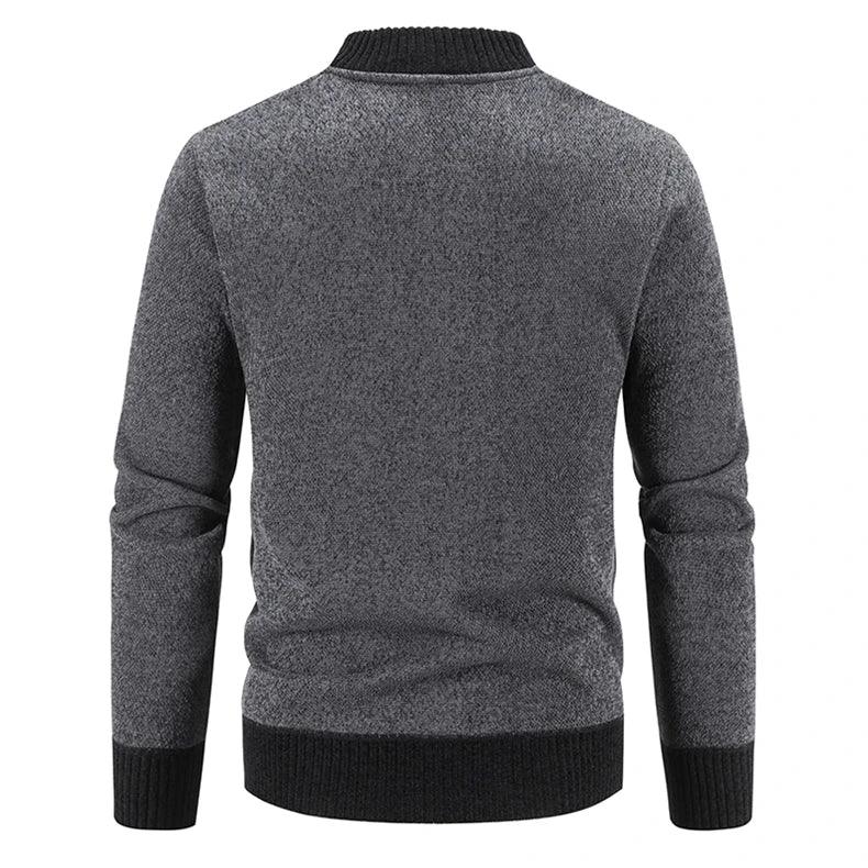 Mens Cardigan Sweater 2024 Autumn Winter Thick Warm Zipper Slim Fit Knitted Jacket Male Fleece Sweater Coat Jacket Men Clothing GONZALES ONLINE SHOP