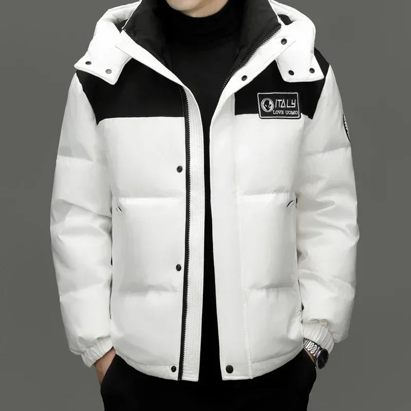 Winter New Down Jacket Men's Thick Warm White Duck Casual Coat Hooded Cold-proof Jack Clothing - GONZALES ONLINE SHOP