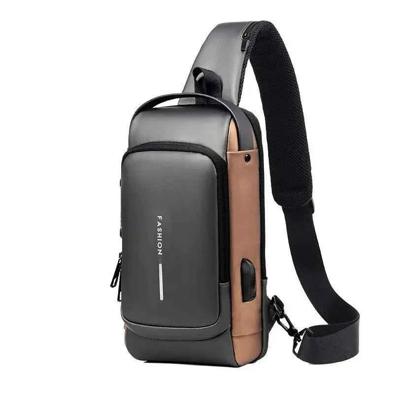 New Brand Designer Men Crossbody Bag PU Leather Classic Anti-Theft Shoulder Bag Chest Bag Multifunctional for Men