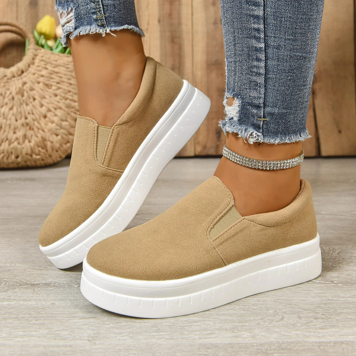 Shoes for Women Spring Leisure Sneakers New Womens Lazy Footwear Lightweight Thick Sole Platform Women Shoes size 36-43 GONZALES ONLINE SHOP