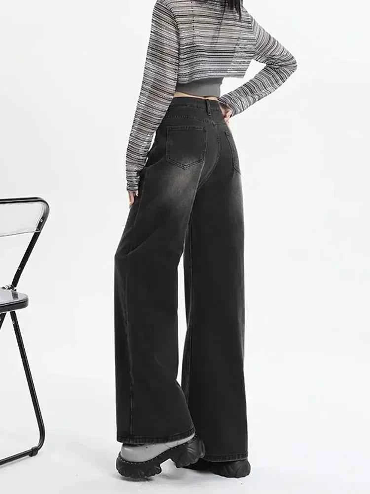 Vintage Baggy High Waist Jeans Women Y2K Wide Leg Oversized Harajuku Popular Fashion Autumn Streetwear Men Jeans Pants