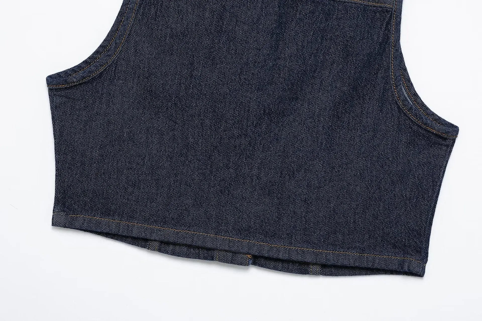 Women's Denim Vest Sleeveless Midi Dress Suit Front Slit Design High Waist Classic Pocket Detail Fashion Ladies Stylish GONZALES ONLINE SHOP