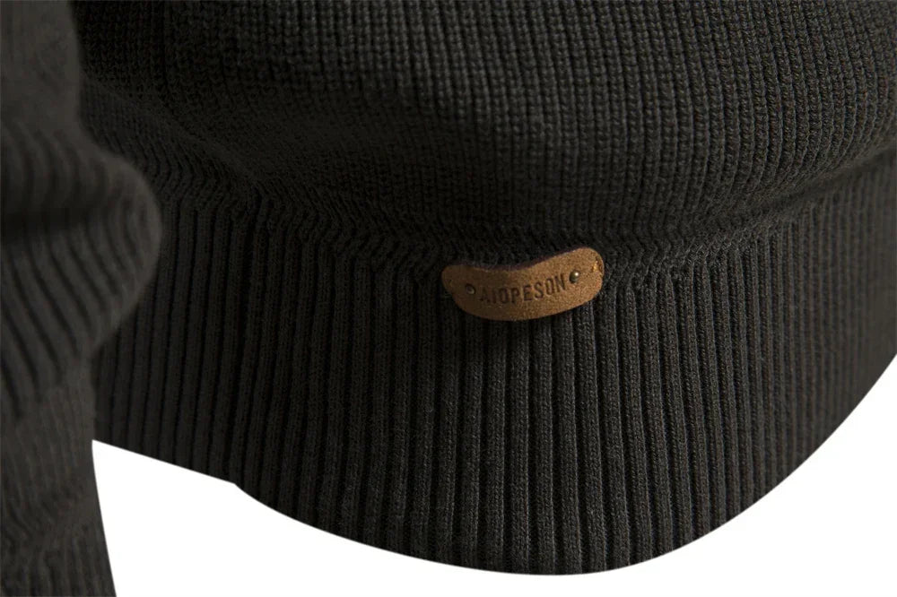 2023 New Autumn Winter Patchwork Sweater for Men - High Quality Zipper Cardigans in Cotton - GONZALES ONLINE SHOP