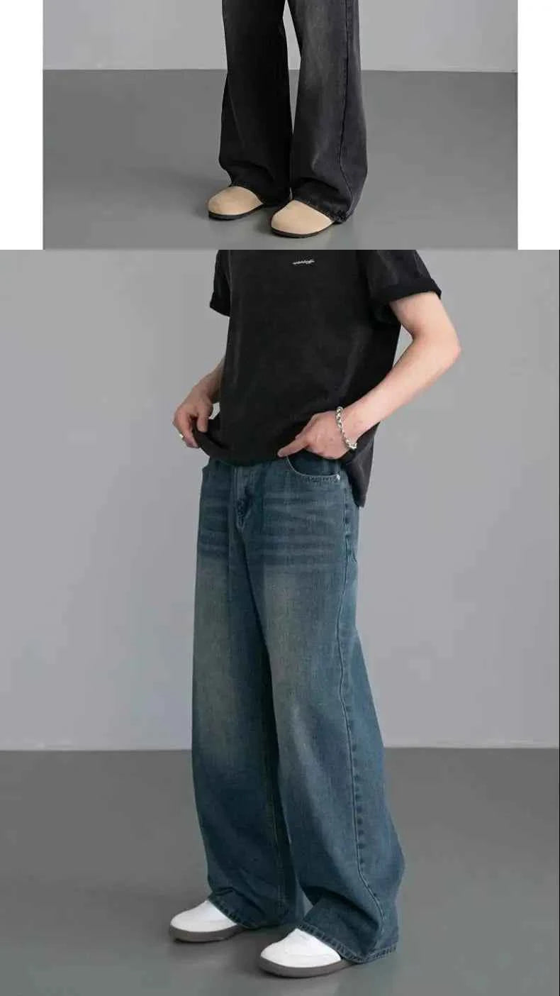 Black Jeans Men's Wide-leg Pants American Retro Washed Cleanfit Loose Straight 2025 Spring and Summer New