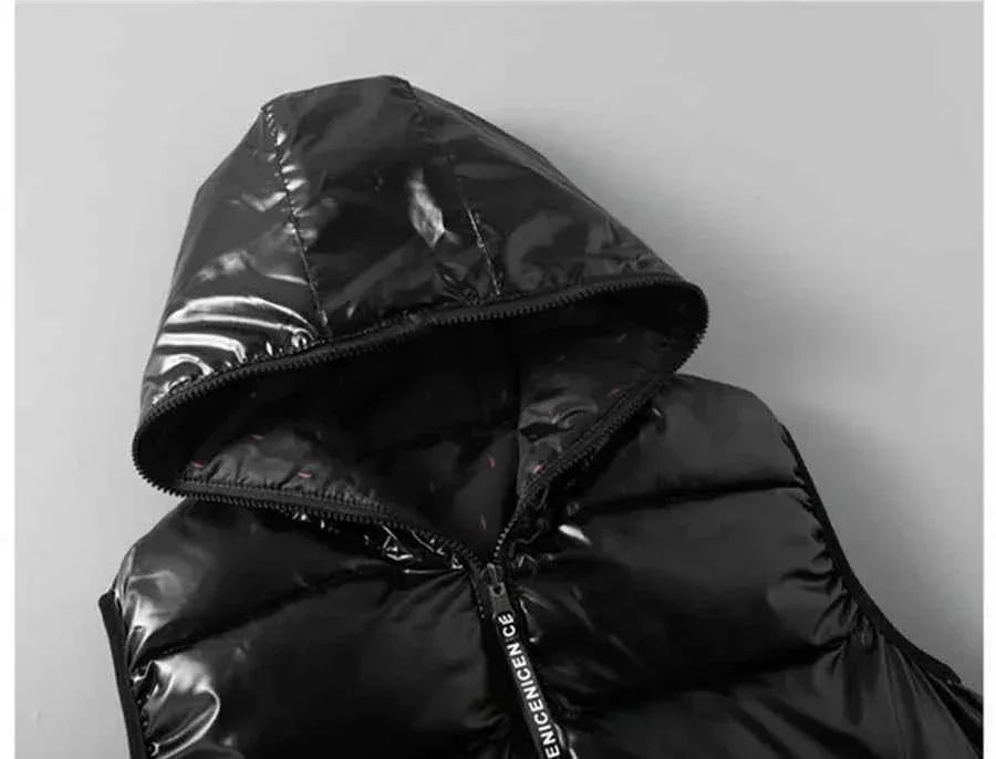 Men's Waterproof Winter Vest - Glossy Hooded Design, Warm and Waterproof - GONZALES ONLINE SHOP