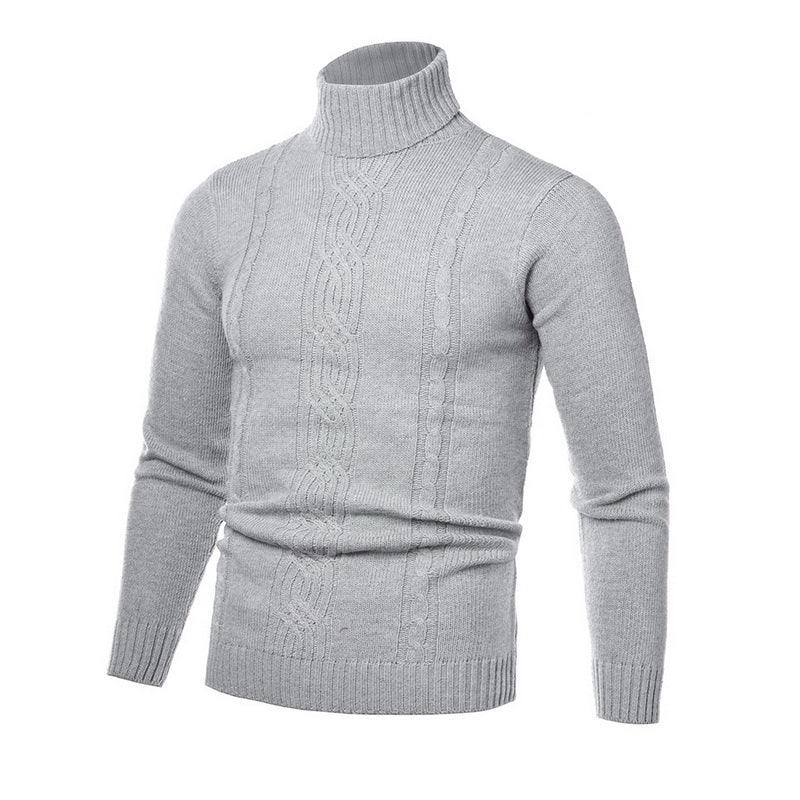 Autumn Winter Men's Turtleneck Sweater - Warm Retro Knitted Pullover Long Sleeve Sweater - GONZALES ONLINE SHOP