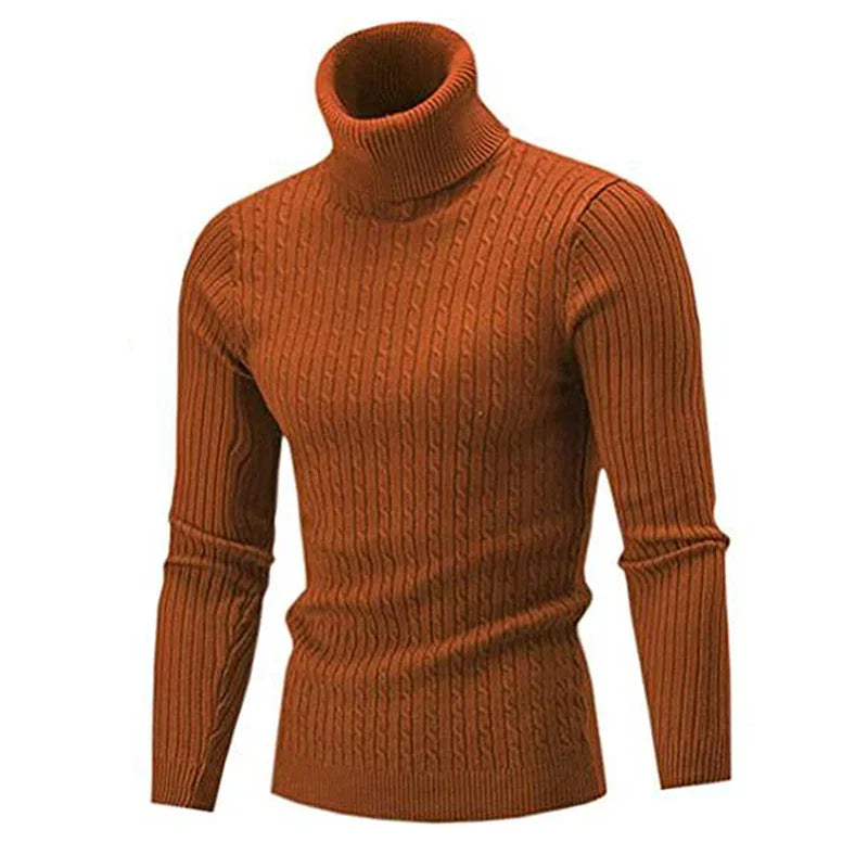 Autumn Winter Men's Turtleneck Sweater - Warm Retro Knitted Pullover Long Sleeve Sweater - GONZALES ONLINE SHOP