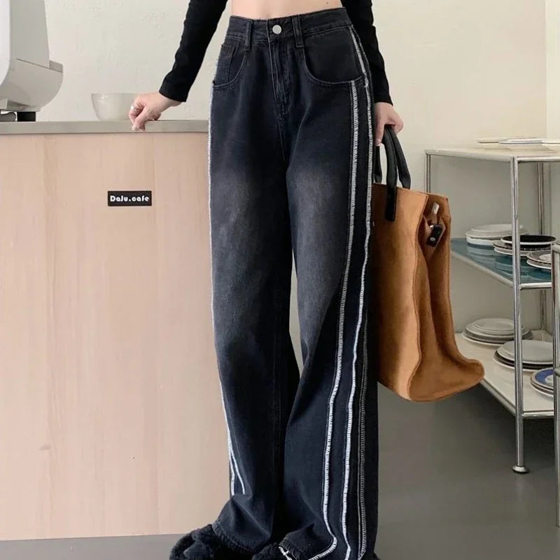 High Waist Shot Trousers Straight Leg Black Pants for Women Cool Fitted Unique 2025 Womens Jeans Korean Style Emo Hippie Cheap R GONZALES ONLINE SHOP