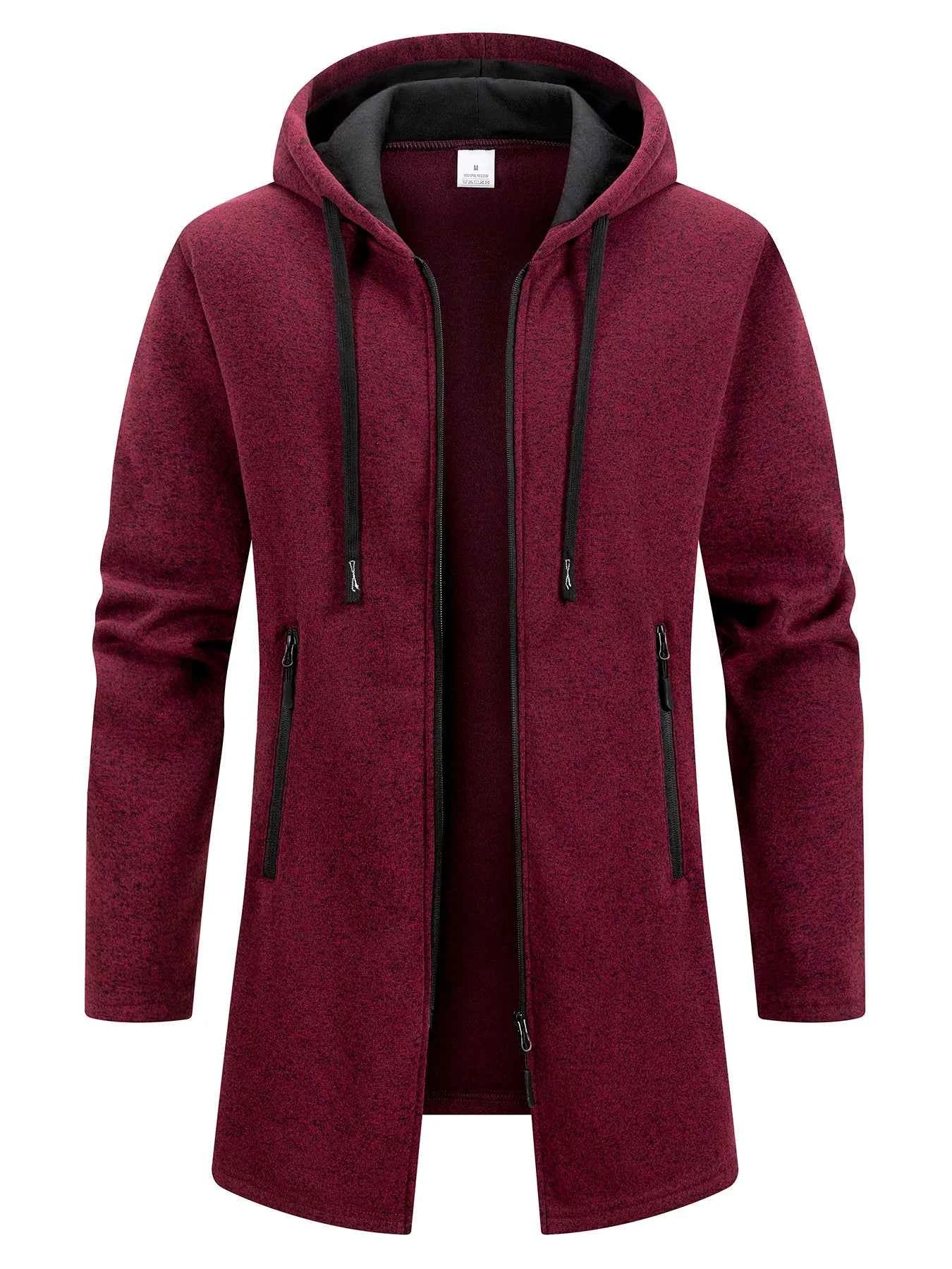 New Streetwear Men's Long Sleeve Sweatshirts for Men Zipper Hooded Oversize Winter Warm Jacket Coat Outdoor Tracksuit Men