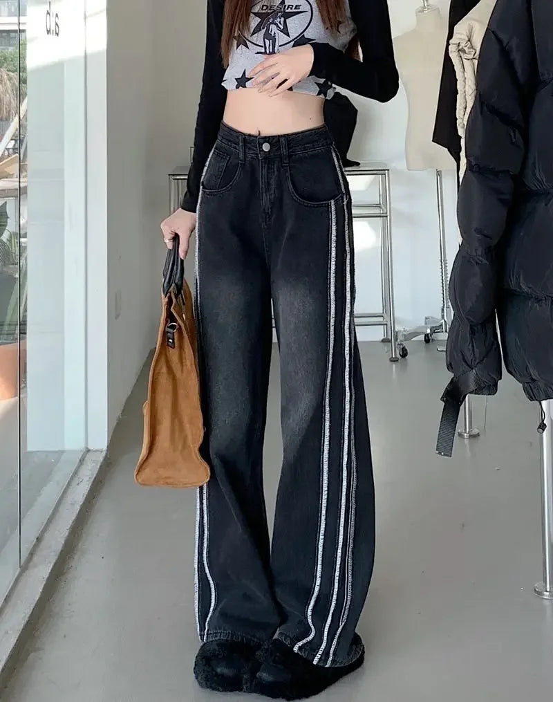 High Waist Shot Trousers Straight Leg Black Pants for Women Cool Fitted Unique 2025 Womens Jeans Korean Style Emo Hippie Cheap R GONZALES ONLINE SHOP