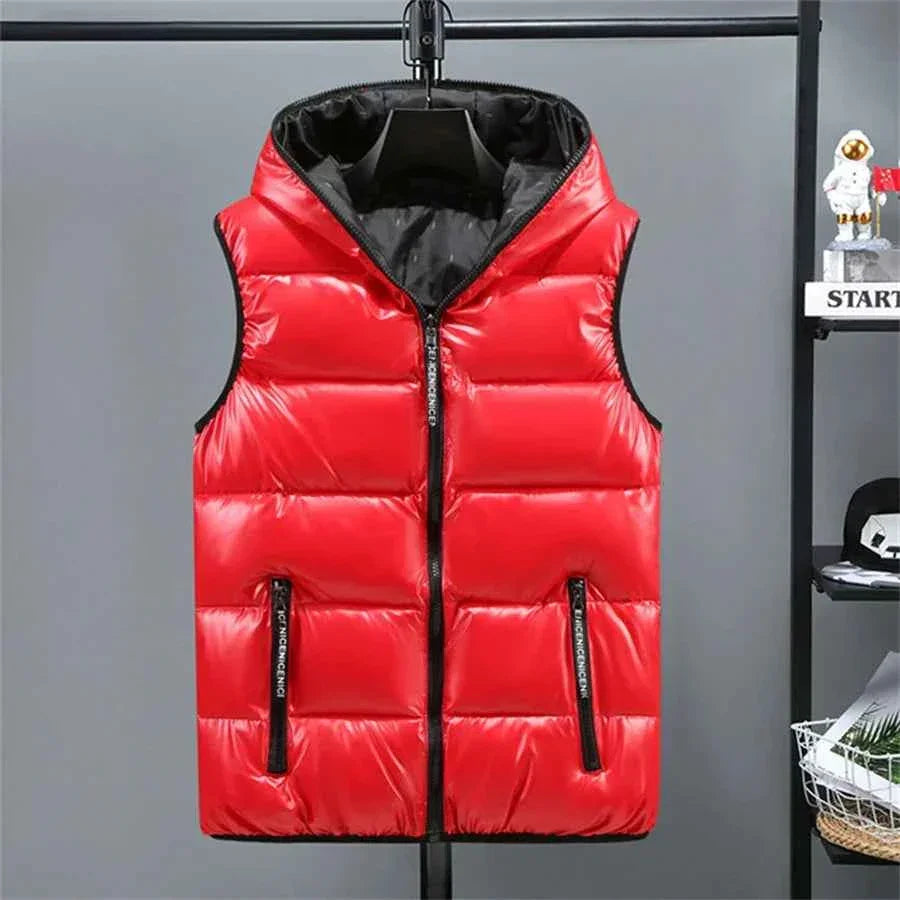 Men's Waterproof Winter Vest - Glossy Hooded Design, Warm and Waterproof - GONZALES ONLINE SHOP