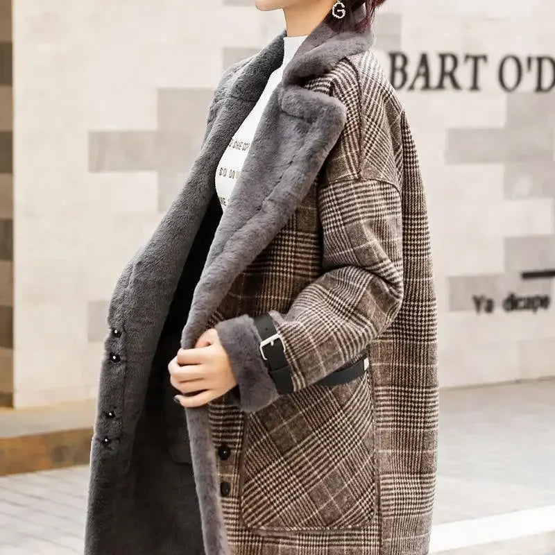 Coat Loose Women's Woolen Overcoat - Elegant Female Korean Chic Long Fashion Warm Casual Design - GONZALES ONLINE SHOP