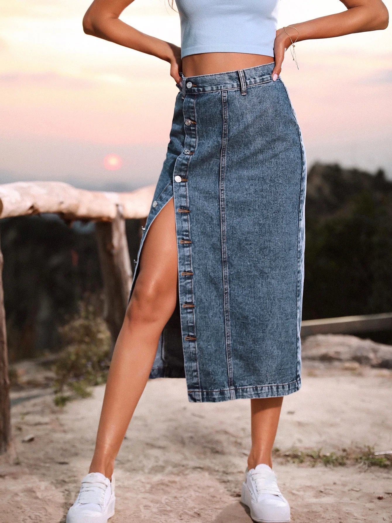 Casual High Quality Maxi Denim Skirts For Women Summer 2024 Fashion Black Jeans Dress Long Y2k Skirt Denim GONZALES ONLINE SHOP