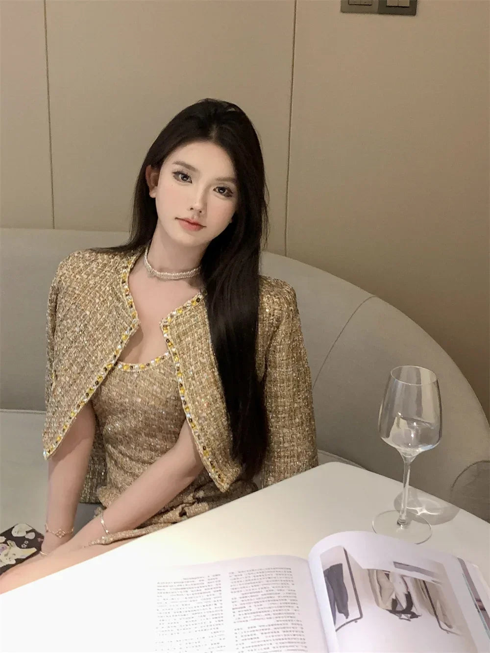 High Street French Small Fragrant Tweed Two Piece Set Women Woolen Jacket Coat + Dress Suits Autumn Winter Luxury 2 Piece Outfit - GONZALES ONLINE SHOP