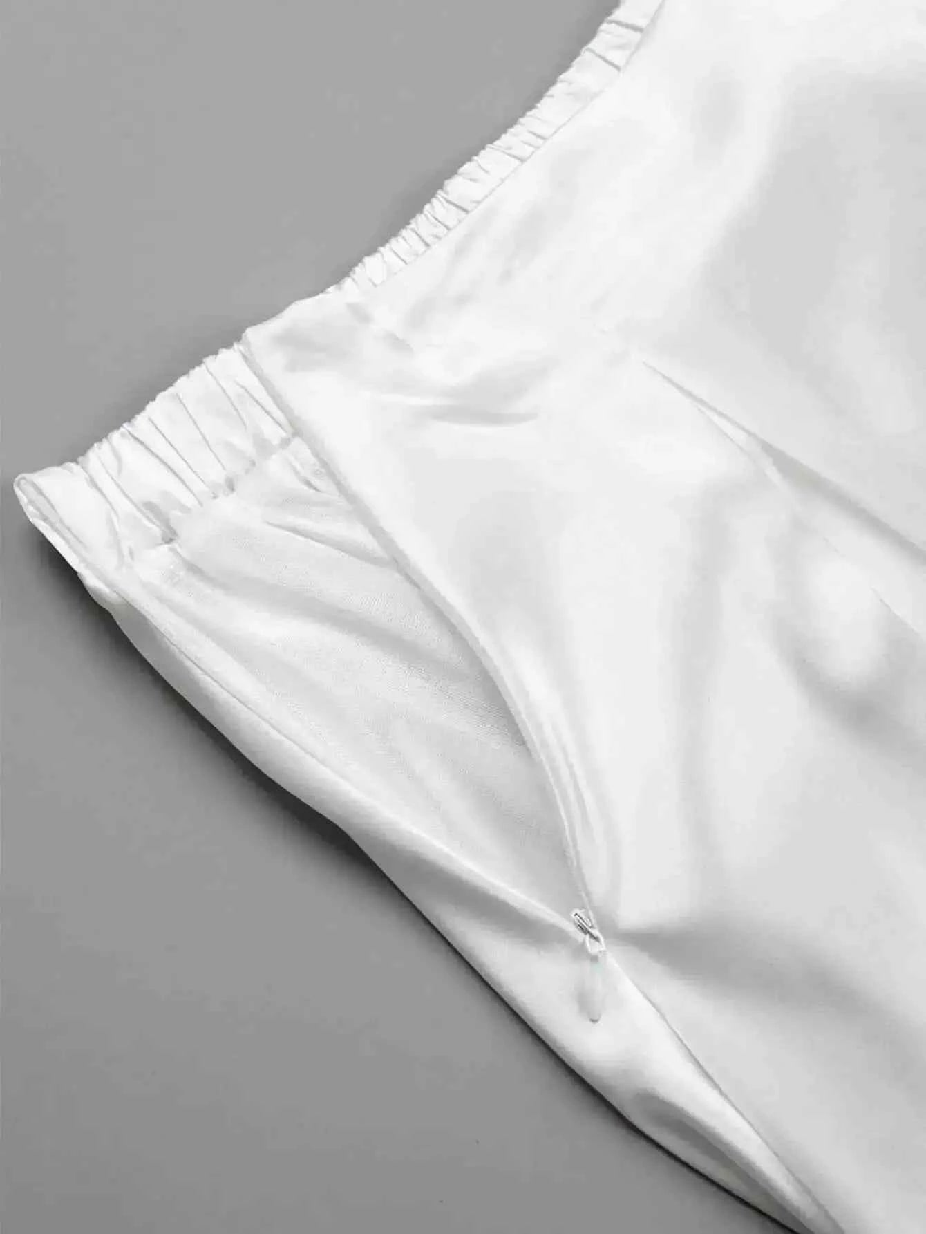 Sexy fashion maxi satin skirt women summer high waist long skirts elegant black white party skirt for woman clothing streetwear