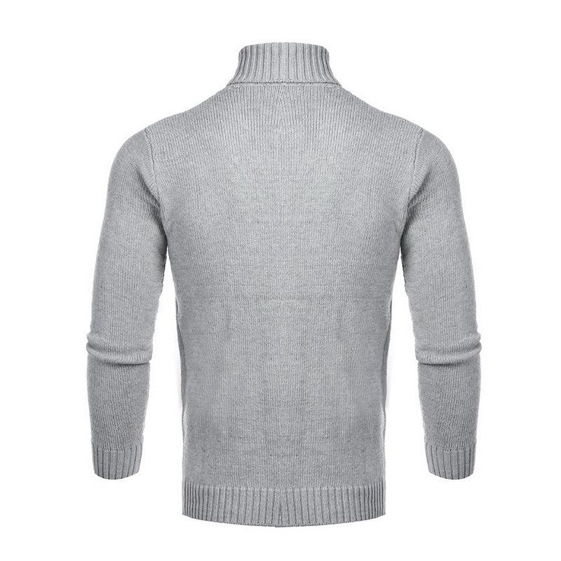 Autumn Winter Men's Turtleneck Sweater - Warm Retro Knitted Pullover Long Sleeve Sweater - GONZALES ONLINE SHOP