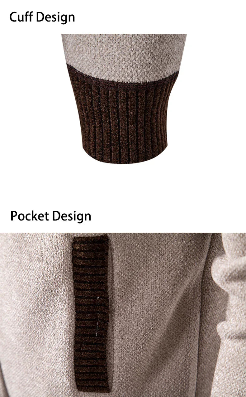 Sweater Cardigan Knitted Men's Clothing Korean Style Long Sleeve Fleece Warm Overcoat Baseball Jumper New Wool Sweatercoat GONZALES ONLINE SHOP