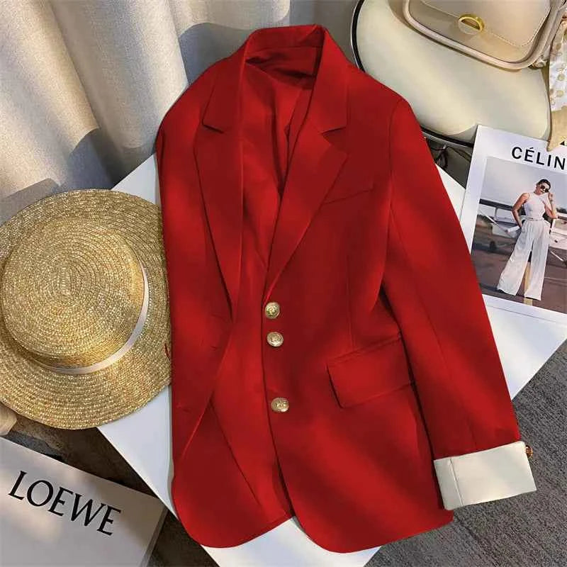 Women's Blazer Coat Spring Autumn Korean Version Leisure Ladies Suit Jacket Design Sense Korean Version Female Suit Top