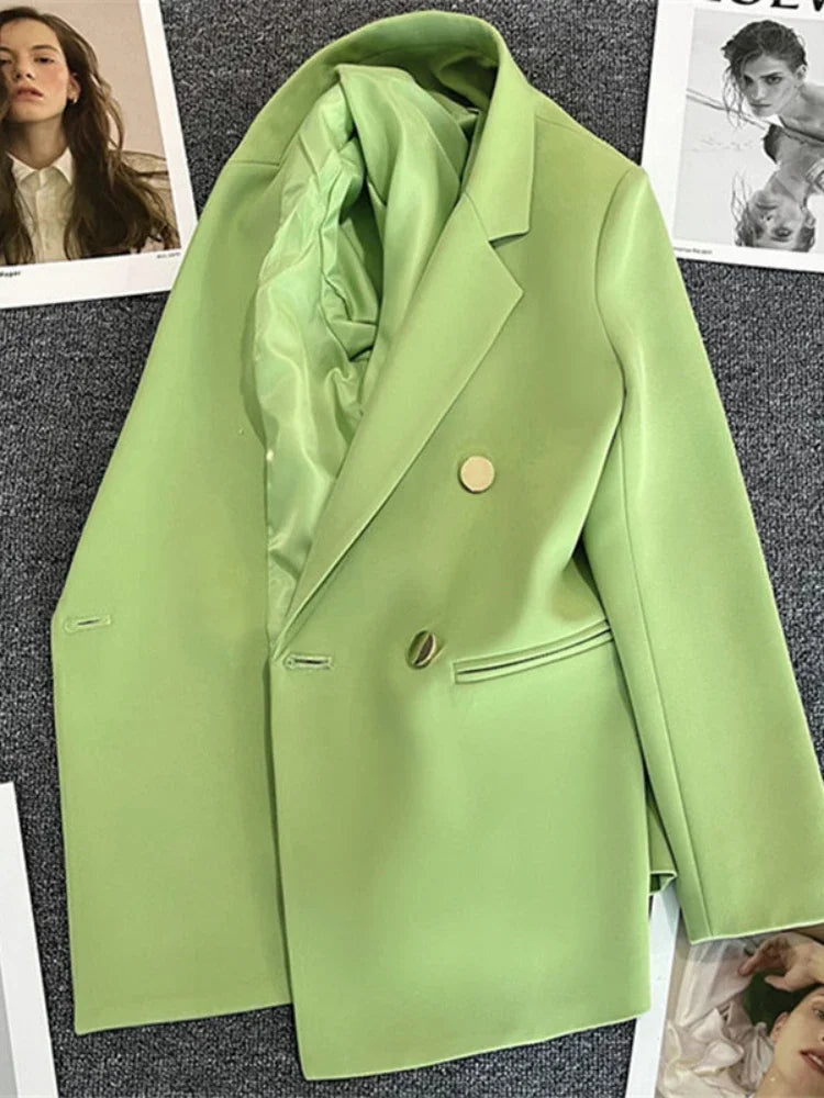 Women Suit Blazer Elegant Coat 2025 Spring Autumn Fashion Korean Blazer Luxury Double Breasted Jacket Solid Ladies Tops Clothes GONZALES ONLINE SHOP
