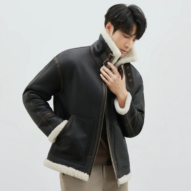 YOLANFAIRY Real Sheepskin Fur Men Jacket Natural Fur Coats Man Luxury Clothing Winter Jacket Black Fur Coat Куртка Мужская 2024 - GONZALES ONLINE SHOP
