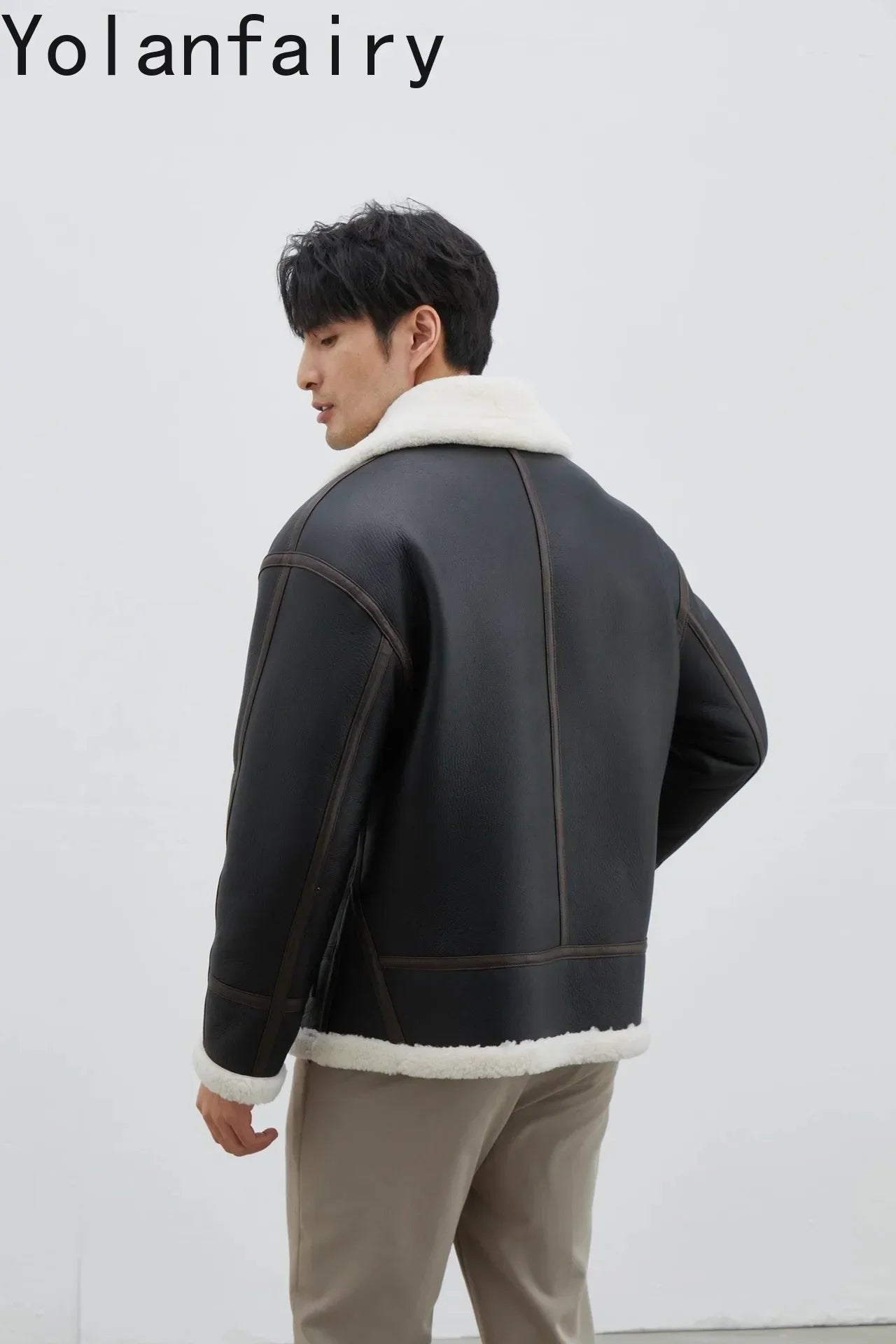 YOLANFAIRY Real Sheepskin Fur Men Jacket Natural Fur Coats Man Luxury Clothing Winter Jacket Black Fur Coat Куртка Мужская 2024 - GONZALES ONLINE SHOP