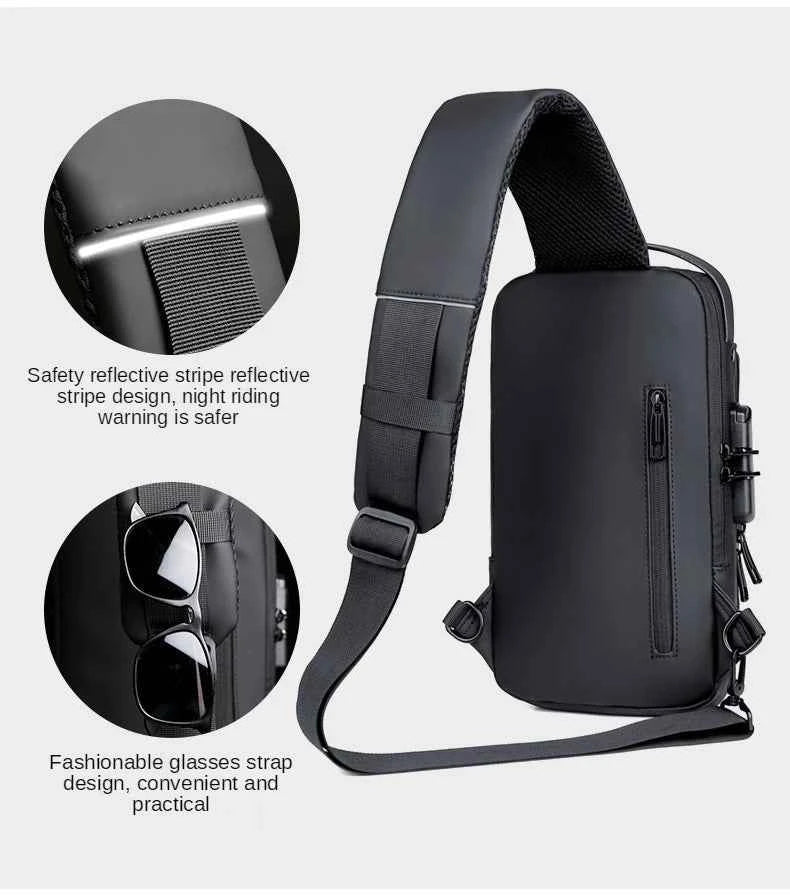 New Brand Designer Men Crossbody Bag PU Leather Classic Anti-Theft Shoulder Bag Chest Bag Multifunctional for Men