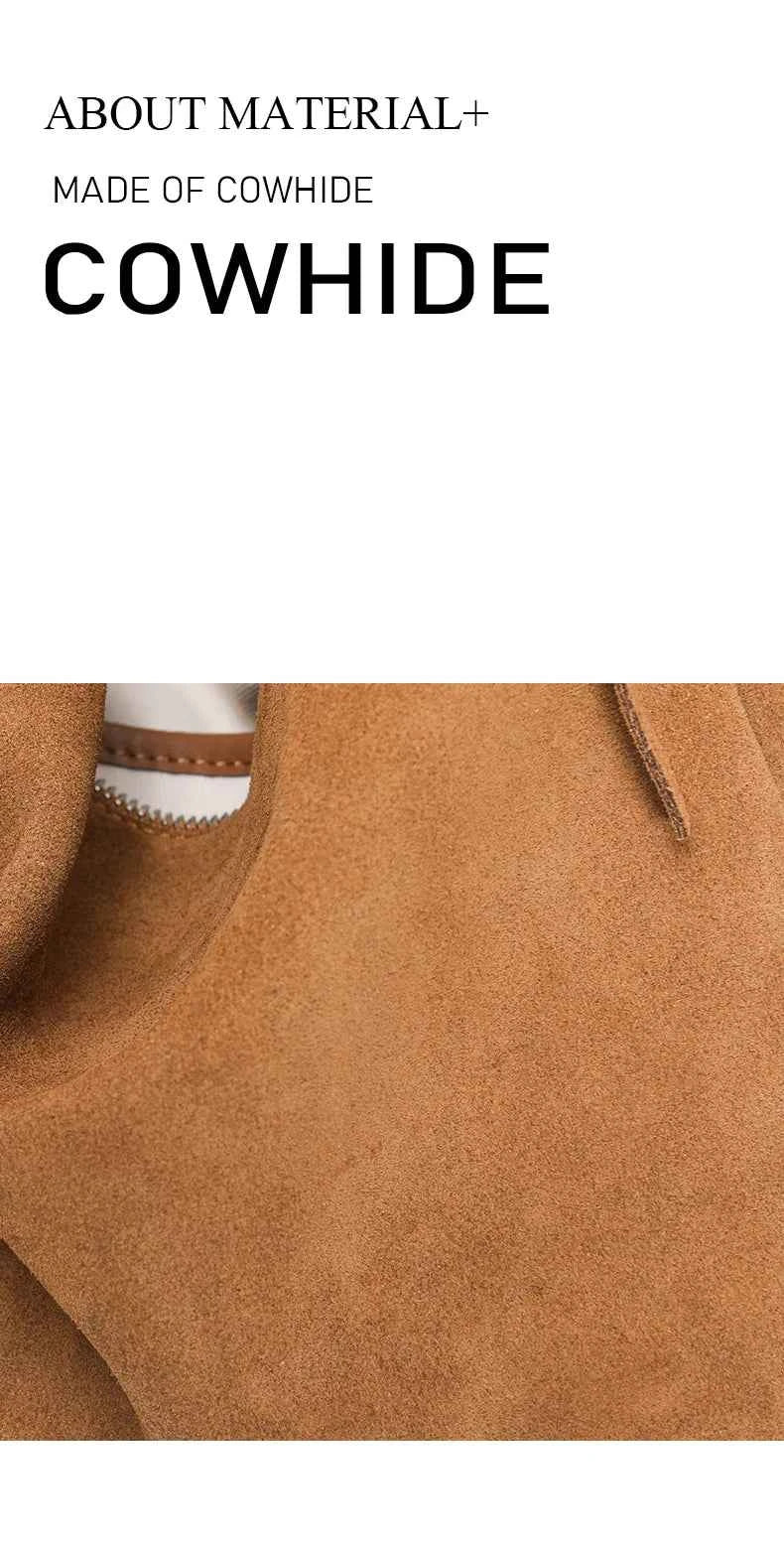 Women's Natural Nuede Genuine Leather Handbags Ladies large capacity Tote Bag Female Design Luxury Commuting Yoga Bag hobo bag