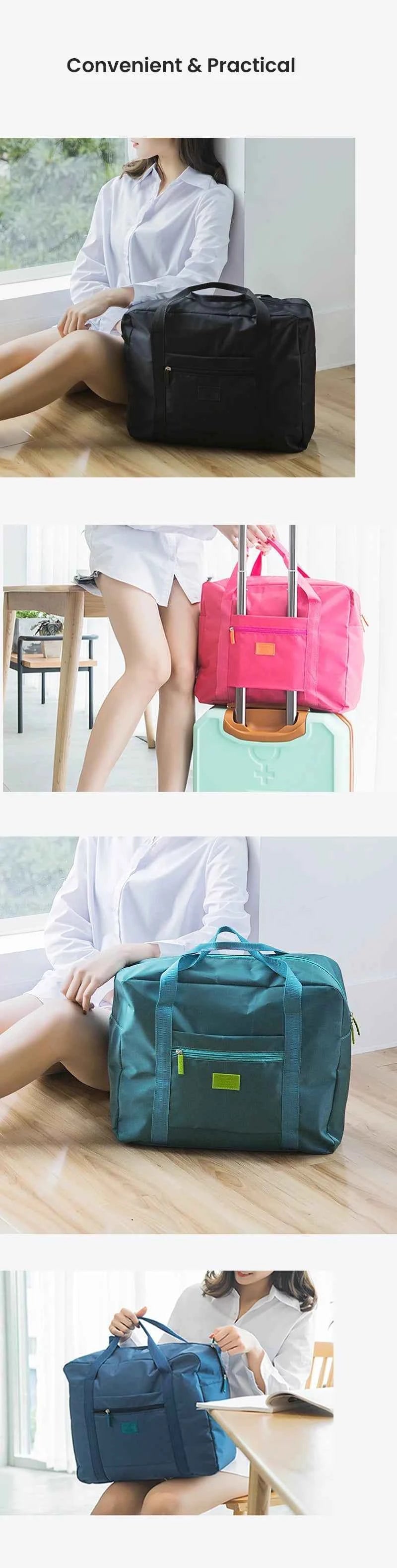 Lightweight Foldable Travel Duffel Bag: Unisex Tote Carry-On Luggage for Weekenders & Overnight Stays