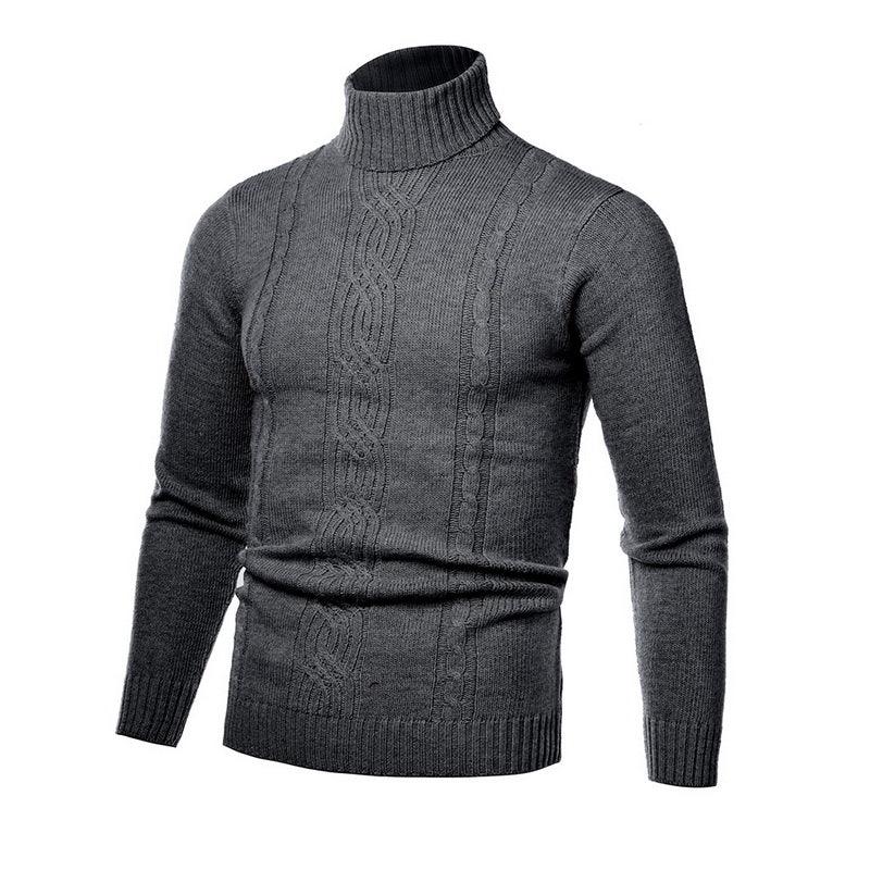 Autumn Winter Men's Turtleneck Sweater - Warm Retro Knitted Pullover Long Sleeve Sweater - GONZALES ONLINE SHOP