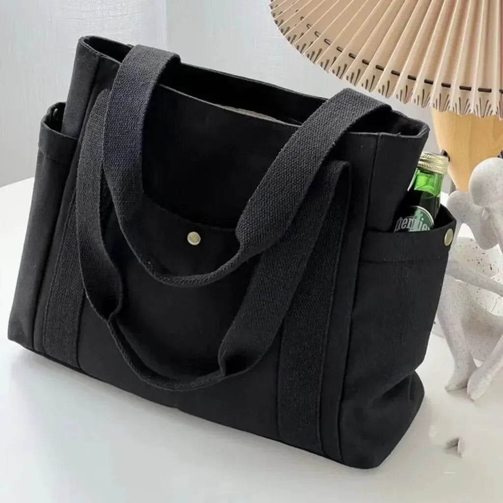 Large Capacity Tote Canvas Bag for Work Outgoing High Appearance Commuting Versatile Art Student Clothing Book Shoulder Bag Bag GONZALES ONLINE SHOP