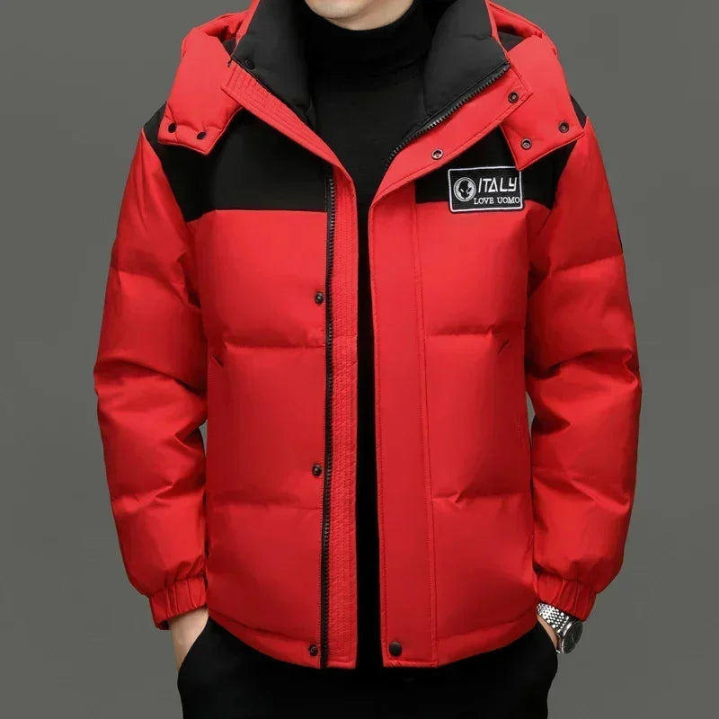 Winter New Down Jacket Men's Thick Warm White Duck Casual Coat Hooded Cold-proof Jack Clothing - GONZALES ONLINE SHOP