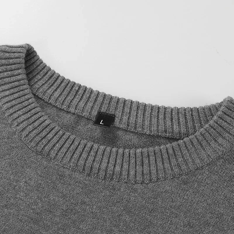 Men's Striped Cotton Sweater Pullover O Neck Knitwear Autumn Jumpers Plus Size 3XL 4XL - GONZALES ONLINE SHOP