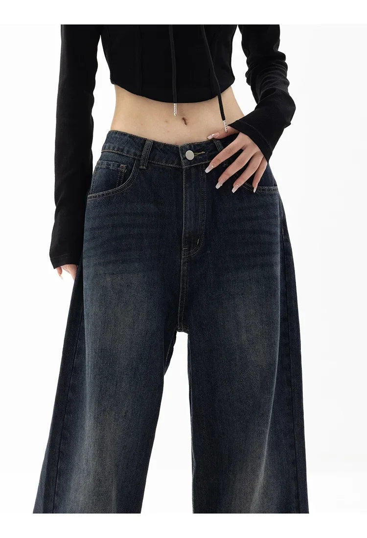 Vintage Baggy High Waist Jeans Women Y2K Wide Leg Oversized Harajuku Popular Fashion Autumn Streetwear Men Jeans Pants GONZALES ONLINE SHOP