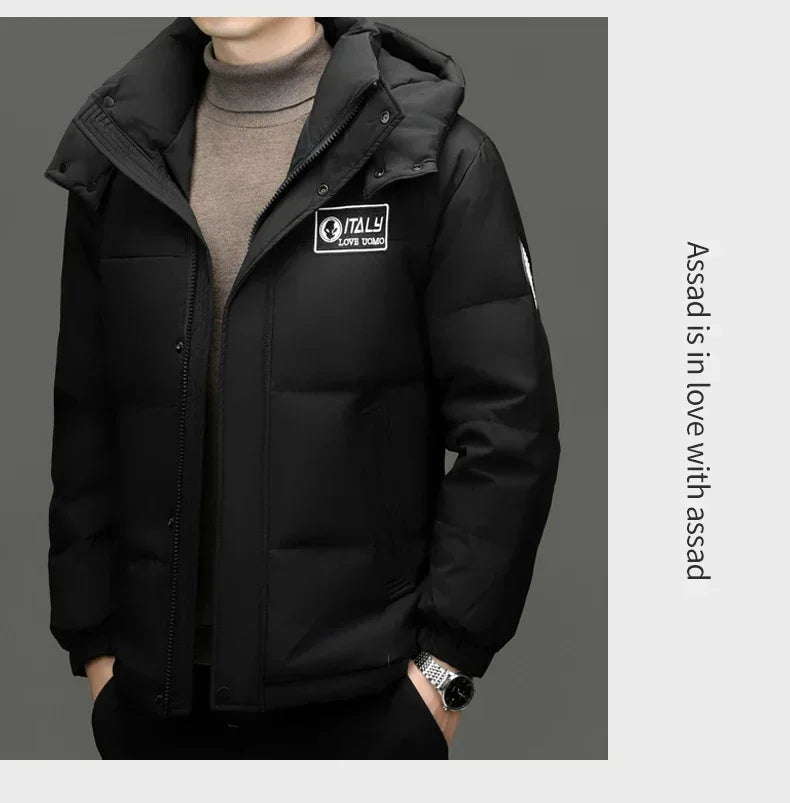 Winter New Down Jacket Men's Thick Warm White Duck Casual Coat Hooded Cold-proof Jack Clothing - GONZALES ONLINE SHOP