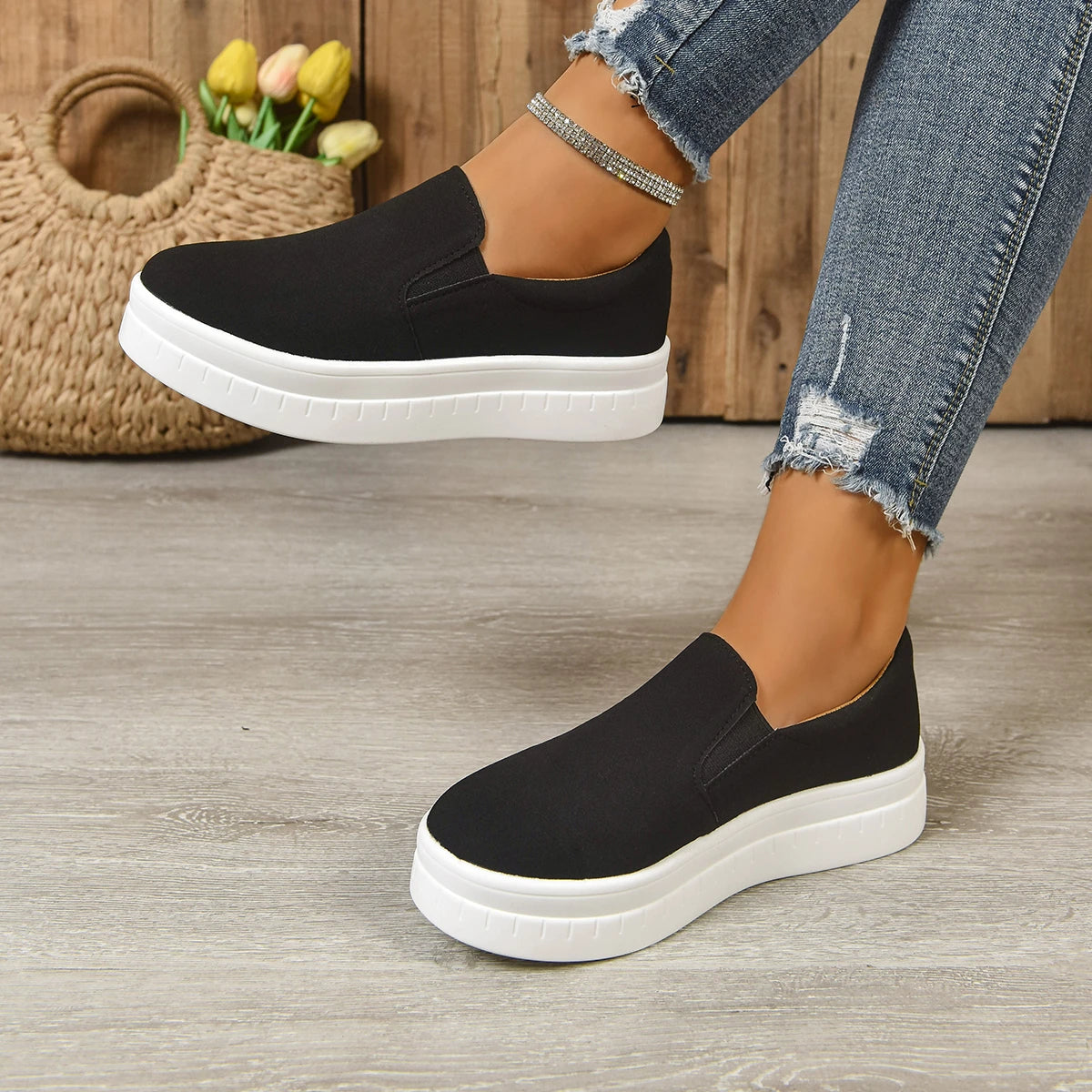 Shoes for Women Spring Leisure Sneakers New Womens Lazy Footwear Lightweight Thick Sole Platform Women Shoes size 36-43 GONZALES ONLINE SHOP