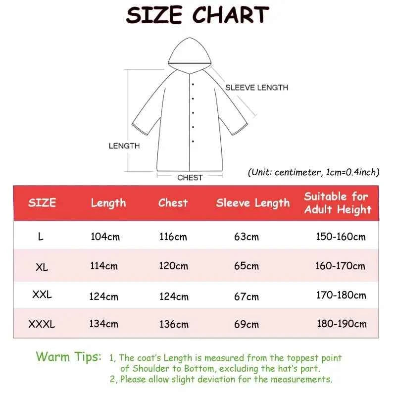 Imperméable Long Unisexe Adulte – Manteau de Pluie Épais à Capuche pour Randonnée & Plein Air