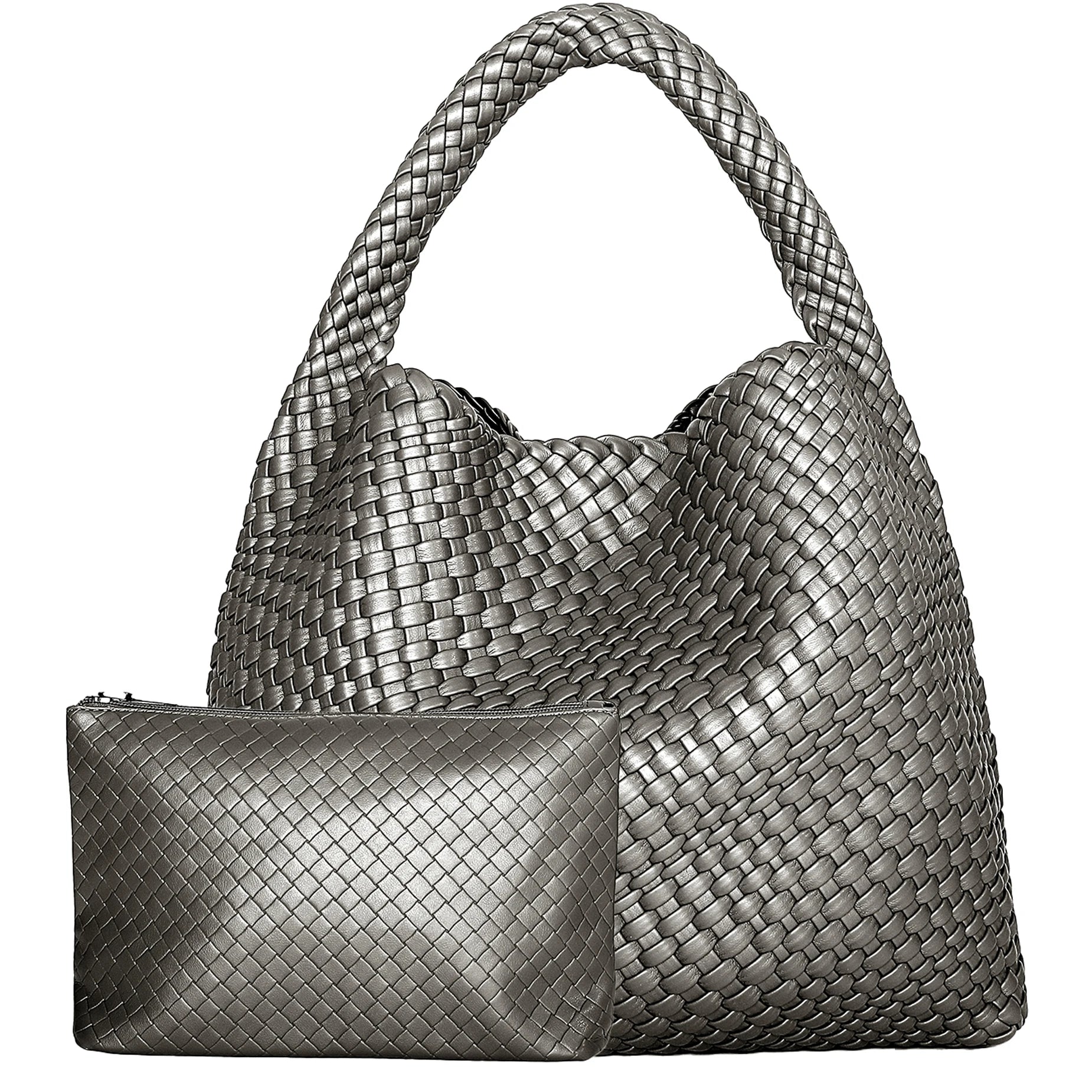 Woven Tote Bag for Women Large Woven Handbag Soft Leather Shoulder Bag Work Shopper Summer Beach Travel Tote Bag with Purse GONZALES ONLINE SHOP