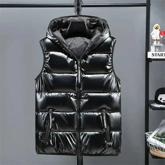 Men's Waterproof Winter Vest - Glossy Hooded Design, Warm and Waterproof - GONZALES ONLINE SHOP