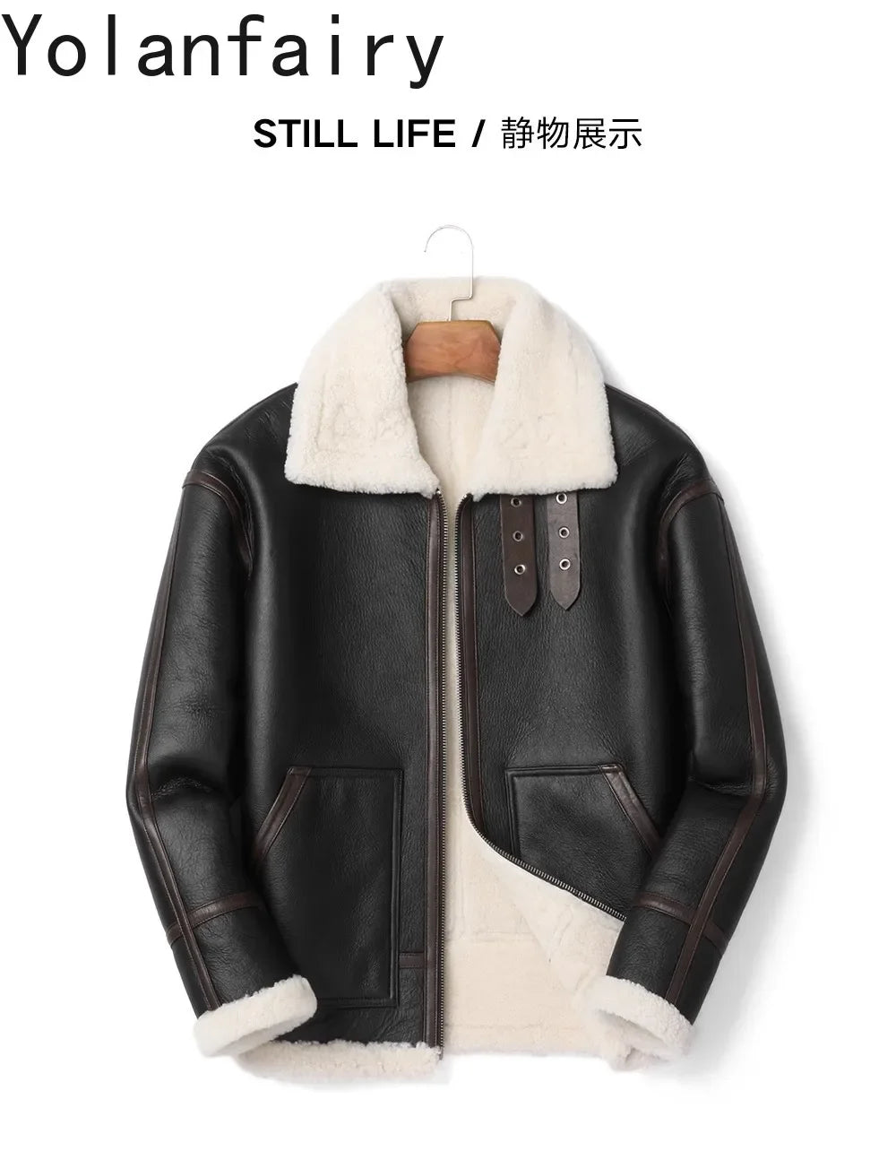 YOLANFAIRY Real Sheepskin Fur Men Jacket Natural Fur Coats Man Luxury Clothing Winter Jacket Black Fur Coat Куртка Мужская 2024 - GONZALES ONLINE SHOP