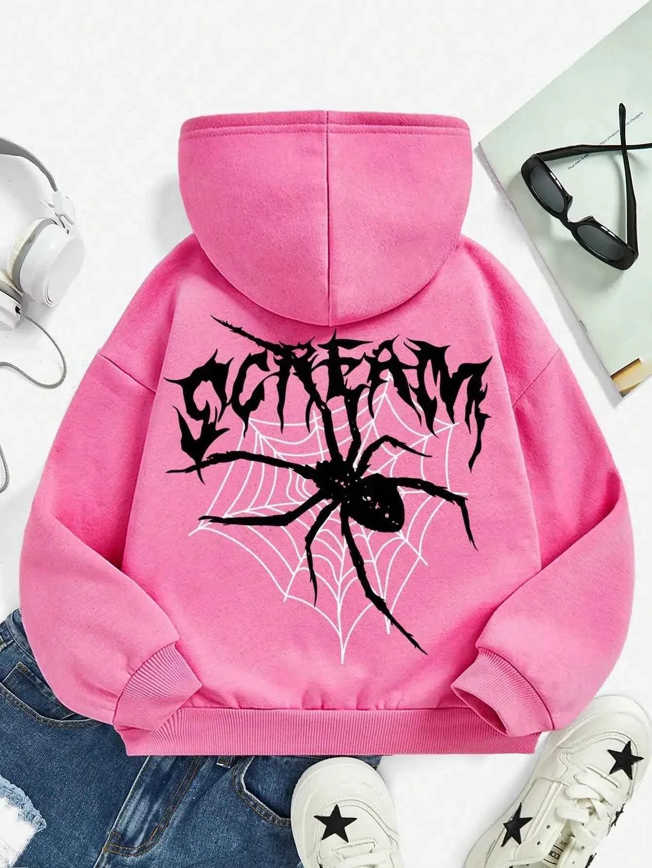 Tween Girl Children Hoodies Casual Comfortable Loose Long Sleeve Tops Sweatshirts Kids Cartoon Coat Autumn Winter Clothes